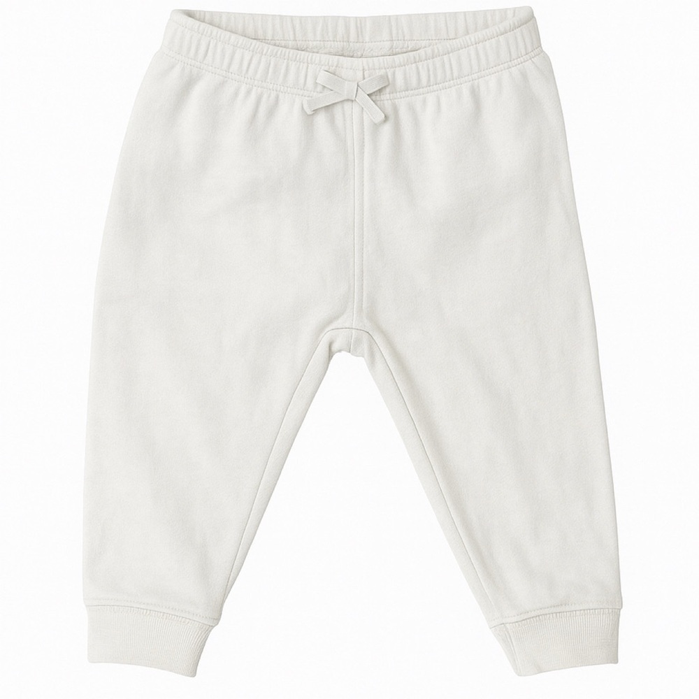 White Pull On Pants with Bow Detail